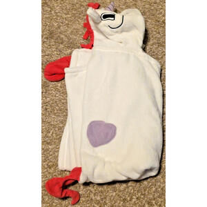 Cuddly Buddies Kids Toddler Hooded Bath Towel White Unicorn Plush Soft Cotton